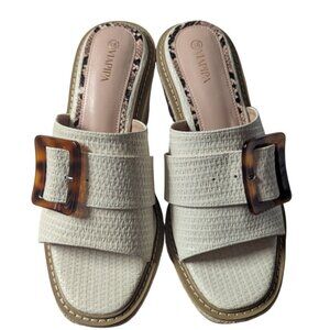 Viapipa Espadrille Dressy Wedge Heel Comfortable Platform Sandals Size 9.5 NWOB